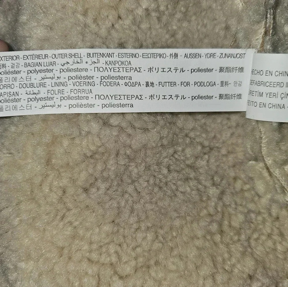 Zara Girls Faux Suede Sherpa Lined Coat SZ 13-14 - Picture 10 of 12